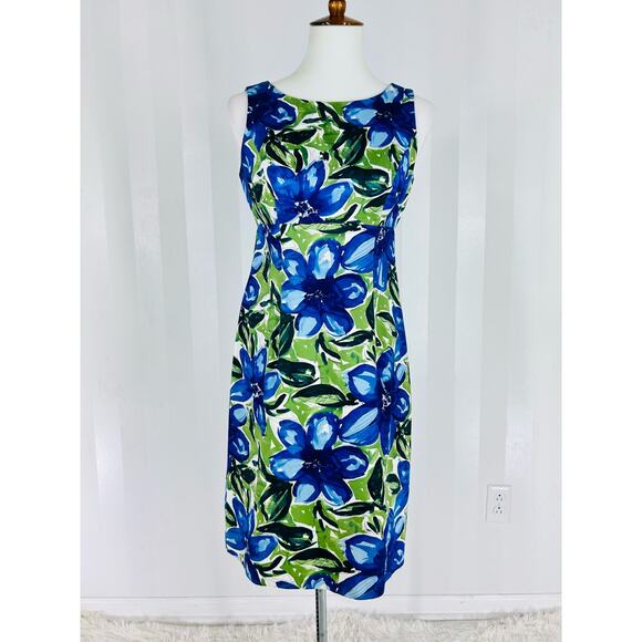 EVAN PICONE Women’s Floral Print Sleeveless Sheath Dress Sz 4 - Picture 1 of 10
